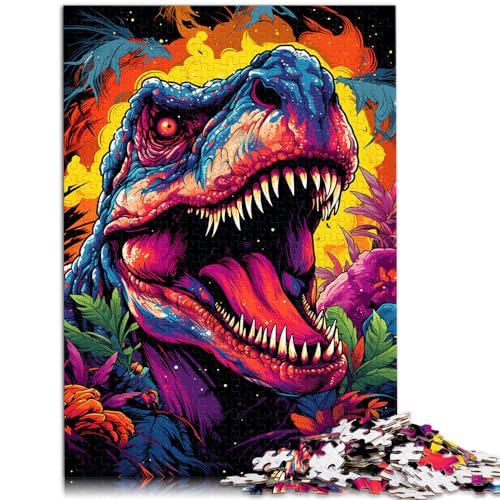 Puzzle für Fantasiezeichnung von Dinosauriern, 500 Teile, Puzzle für Erwachsene, Holzpuzzle, Lernpuzzlespiel für Geburtstag, Weihnachten (38 x 52 cm) von AITEXI