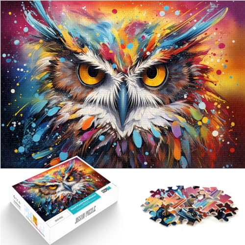 Puzzle für Fantasy-Eulenmalerei für Erwachsene, 1000 Teile, Holzpuzzle, Geburtstagsgeschenk, Geschenke für oder, Wandkunst (50 x 75 cm) von AITEXI