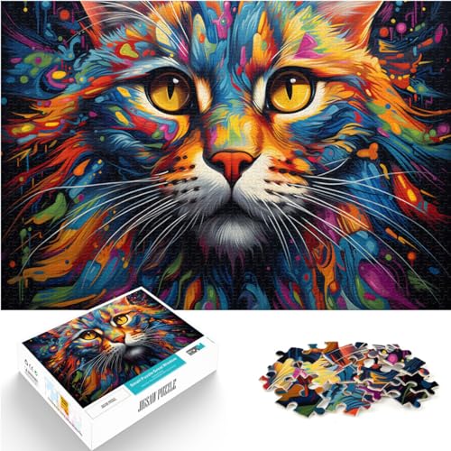 Puzzle für Farbkatze, 500 Teile, Puzzle für Erwachsene, Geschenke, Holzpuzzle ganze Familie (38 x 52 cm) von AITEXI