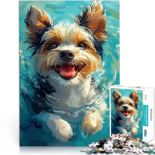 Puzzle für Jugendliche 1000 Teile Lernspiele DIY Spielzeug Biewer Yorkshire Terrier schwimmend Geeignet für die Schreibtischdekoration52x38cm Puzzle für Jugendliche 1000 Teile Lernspiele DIY Spielzeug Biewer Yorkshire Terrier schwimmend Geeignet für die Schreibtischdekoration52x38cm von AITEXI