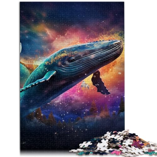 Puzzle für Puzzle, farbenfrohes Blauwal-Kunst-Puzzle für Erwachsene, 1000 Teile, Holzpuzzle zum Stressabbau, schwierige Herausforderung (50 x 75 cm) von AITEXI