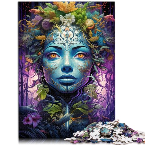 Puzzle für Puzzle Bunter und Psychedelischer Blumengott Erwachsene 1000 Teile Puzzle Holzpuzzle Familienpuzzlespiel Geburtstagsgeschenke (50x75cm) von AITEXI