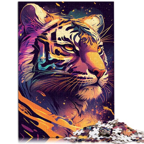 Puzzle für Tigertiere für Erwachsene, 300 Teile, Puzzlegeschenke, Holzpuzzle für anspruchsvolle Puzzlespiele und Familienspiele (26 x 38 cm) von AITEXI