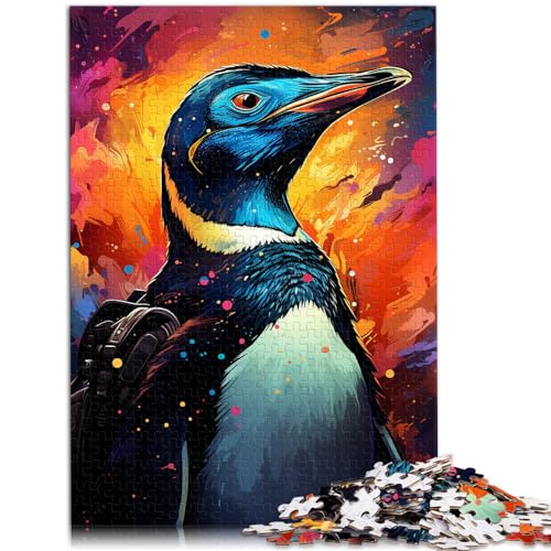 Puzzle für den Weltraum, Farbpinguin, 1000-teiliges Puzzle für Erwachsene, Holzpuzzle, Lernpuzzlespiel für Geburtstag, Weihnachten (50 x 75 cm) von AITEXI