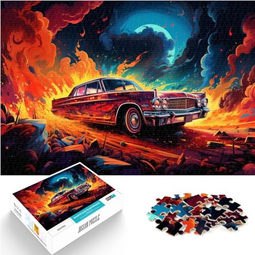 Puzzle für farbenfrohe, psychedelische Autos, 1000 Teile, Puzzle für Erwachsene, Holzpuzzle, jedes Teil ist einzigartig – anspruchsvolles, unterhaltsames Spiel (50 x 75 cm) von AITEXI