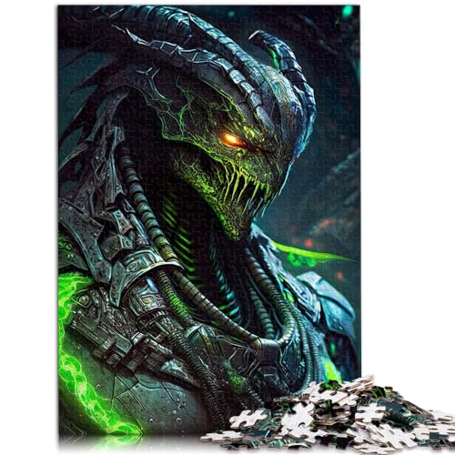 Puzzle für grünen Alien-Krieger für Erwachsene, 1000-teiliges Puzzle, Lernspiele, Holzpuzzle, Lernpuzzle, Familienspiel für und (50 x 75 cm) von AITEXI