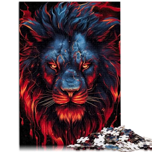 Puzzle für roten Löwenkopf, 300 Teile, Puzzle, Holzpuzzle, Spielzeug, Puzzle, Lernspiele, Stressabbau-Puzzle (26 x 38 cm) von AITEXI