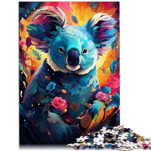 Puzzle mit psychedelischem Gemälde, Koala-Puzzle, 1000 Teile, Holzpuzzle, entspannendes geistiges Lernspielzeug (50 x 75 cm) von AITEXI