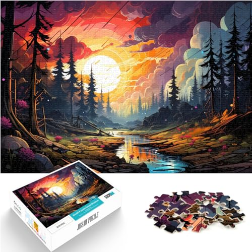 Puzzle zum Ausmalen, Bialowieza-Wald, für Erwachsene, 1000-teiliges Puzzle, Lernspiele, Holzpuzzle, Puzzeln als Geschenk (50 x 75 cm) von AITEXI