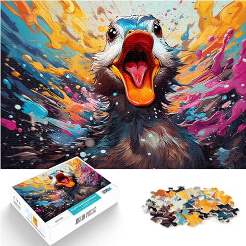 Puzzle zum Ausmalen, Ente, 1000-teiliges Puzzle für Erwachsene, Holzpuzzle, Familienspiel, Stressabbau, schwieriges Herausforderungspuzzle (50 x 75 cm) von AITEXI