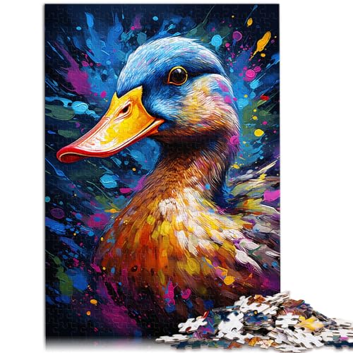 Puzzle zum Ausmalen, Ente, Puzzle für Erwachsene und Kinder, 500-teiliges Holzpuzzle ganze Familie und Dieses （38x52cm） von AITEXI