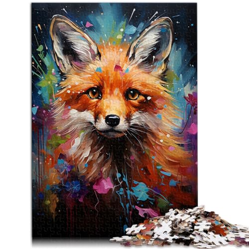 Puzzle zum Ausmalen, Fuchs, Puzzle für Erwachsene, 1000 Teile, Holzpuzzle ganze Familie und das (50 x 75 cm) von AITEXI