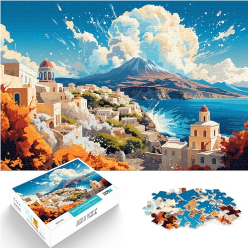 Puzzle zum Ausmalen, Griechisches Simos, 1000-teiliges Puzzle, Holzpuzzle, Spielzeug, Puzzle, Lernspiele, Stressabbau-Puzzle (50 x 75 cm) von AITEXI