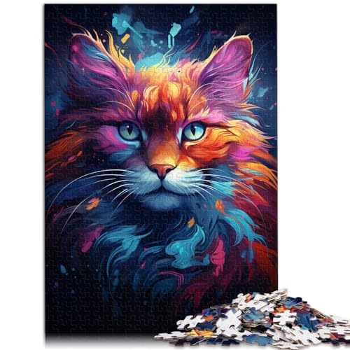 Puzzle zum Ausmalen, Katze, 1000 Teile, Puzzle für Erwachsene, Holzpuzzle, jedes Teil ist einzigartig – anspruchsvolles, unterhaltsames Spiel für die ganze Familie (50 x 75 cm) von AITEXI