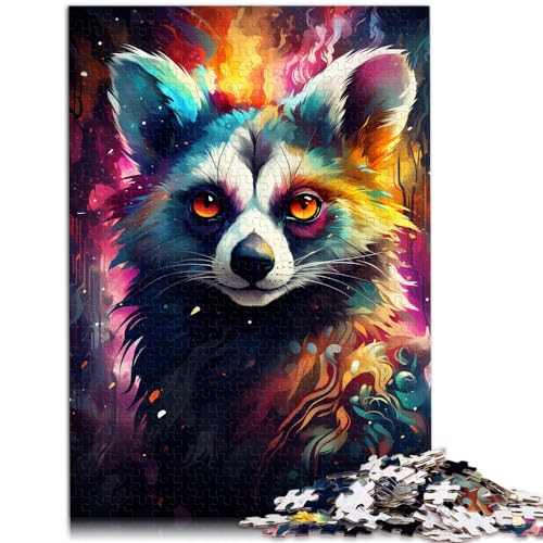 Puzzle zum Ausmalen, Lemur, 1000 Teile, Puzzle für Erwachsene, Geschenke, Holzpuzzle ganze Familie (50 x 75 cm) von AITEXI