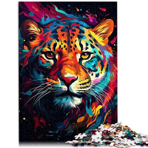 Puzzle zum Ausmalen, Leoparden-Motiv, 1000 Teile, Puzzle, Holzpuzzle, Familienspiel, Stressabbau, schwieriges Herausforderungspuzzle (50 x 75 cm) von AITEXI