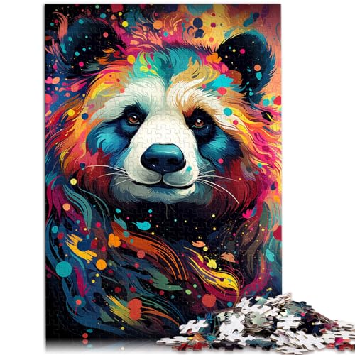 Puzzle zum Ausmalen, Panda, 1000 Teile, für Erwachsene, schwieriges Puzzle, Holzpuzzle, pädagogisches Stressabbau-Spielzeugpuzzle (50 x 75 cm) von AITEXI