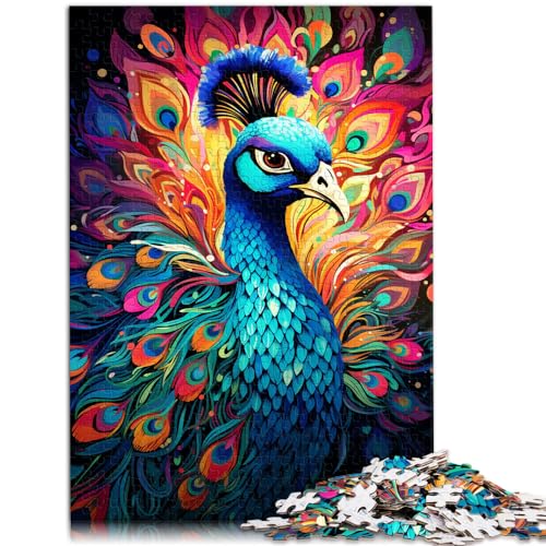 Puzzle zum Ausmalen, Pfau, 1000 Teile, Puzzle aus Holz, ganze Familie, und Dieses (50 x 75 cm) von AITEXI