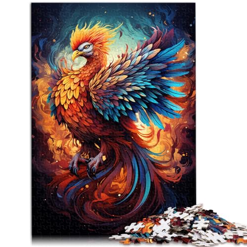 Puzzle zum Ausmalen, Phoenix, 500-teiliges Puzzle für Erwachsene, Holzpuzzle, Lernspiele, Heimdekorationspuzzle (38 x 52 cm) von AITEXI