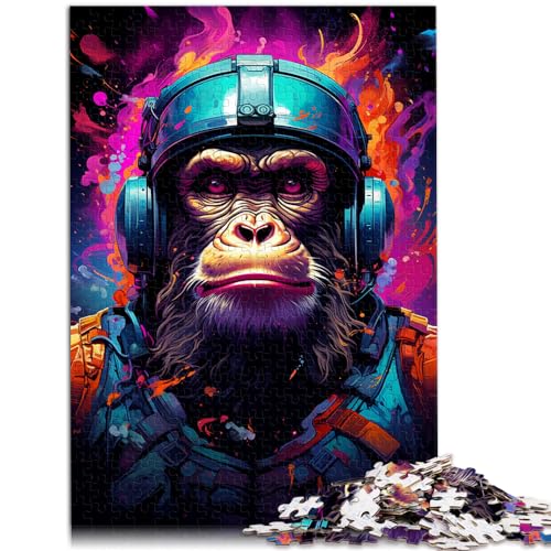 Puzzle zum Ausmalen, Pilot, Orang-Utan, für Erwachsene, 1000 Teile, Holzpuzzle, Familienaktivität, Puzzle, Lernspiele (50 x 75 cm) von AITEXI