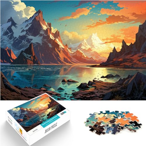 Puzzle zum Ausmalen, Polarkreis, Puzzle für Erwachsene, 1000 Teile, Holzpuzzle, Familienspiel, Stressabbau, schwieriges Herausforderungspuzzle (50 x 75 cm) von AITEXI