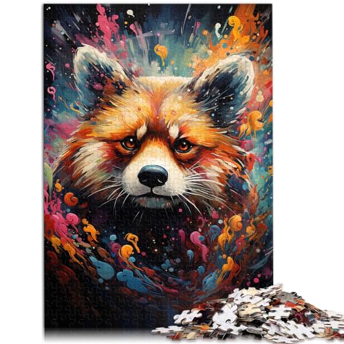 Puzzle zum Ausmalen, Roter Panda, Puzzle für Erwachsene, 1000-teiliges Holzpuzzle, schwieriges Puzzle für Frauen und Männer (50 x 75 cm) von AITEXI