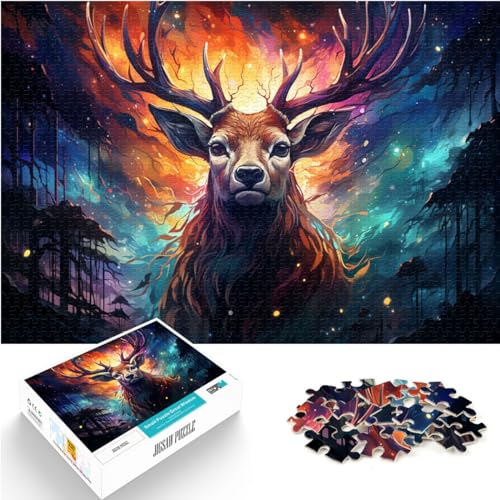 Puzzle zum Ausmalen, Sikahirsch, 1000 Teile, Puzzle für Erwachsene, Holzpuzzle, schwierige und schwere Puzzles für Frauen und Männer (50 x 75 cm) von AITEXI