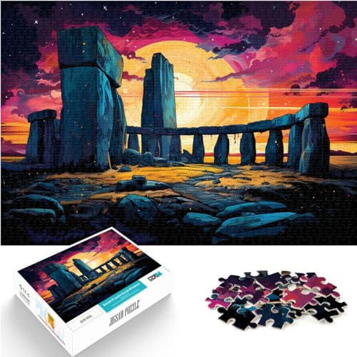 Puzzle zum Ausmalen, Stonehenge-Puzzle | Puzzle 300 Teile für Erwachsene, Holzpuzzle, Lernspiele, Heimdekorationspuzzle (26 x 38 cm) von AITEXI