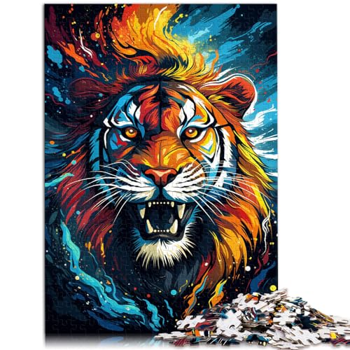 Puzzle zum Ausmalen, Tiger, für Erwachsene, 1000 Teile, Puzzle-Geschenke, Holzpuzzle, entspannendes geistiges Lernspielzeug (50 x 75 cm) von AITEXI