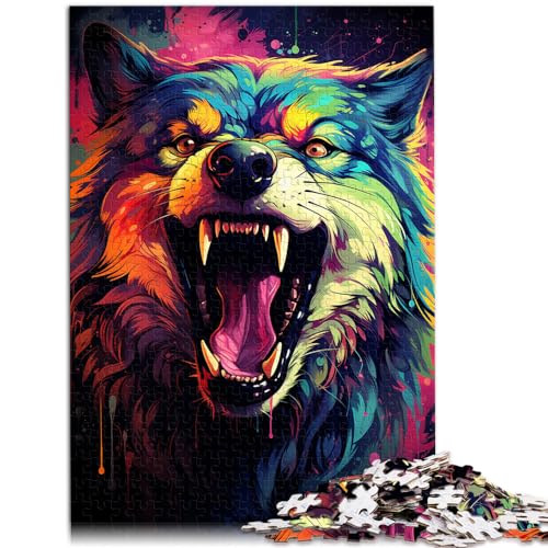 Puzzle zum Ausmalen, Wolfspuzzle, 1000-teiliges Holzpuzzle, Familienspiel, Stressabbau, schwieriges Herausforderungspuzzle (50 x 75 cm) von AITEXI