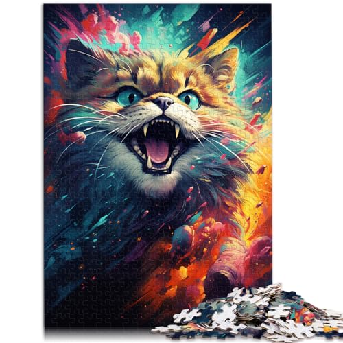 Puzzle zum Ausmalen, süßes Katzenpuzzle | Puzzle 1000 Teile für Erwachsene, Holzpuzzle, Lernpuzzle (50 x 75 cm) von AITEXI