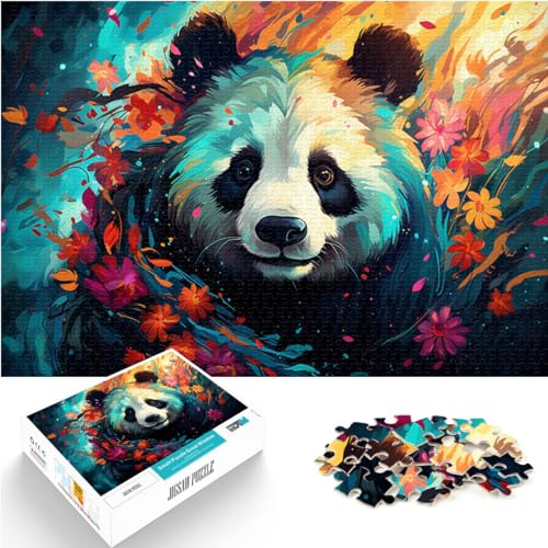 Puzzle zum Ausmalen eines Fantasy-Pandas, 1000-teiliges Puzzle für Erwachsene, Holzpuzzle, Lernspiele, Heimdekorationspuzzle (50 x 75 cm) von AITEXI