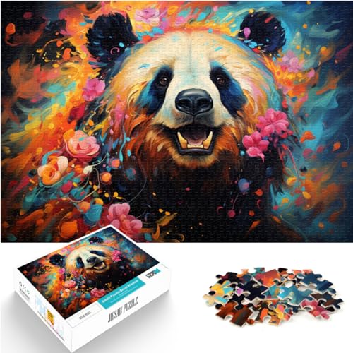 Puzzle zum Ausmalen eines Fantasy-Pandas, 500-teiliges Holzpuzzle, Lernspiele, Heimdekorationspuzzle (38 x 52 cm) von AITEXI