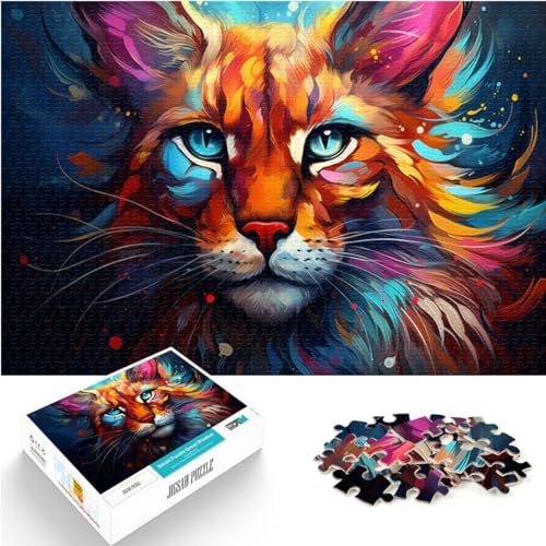 Puzzle zum Verschenken, farbenfrohes Rotluchs-Malpuzzle | Puzzle 1000 Teile für Erwachsene, Holzpuzzle mit passendem Poster und Wissensblatt (50 x 75 cm) von AITEXI