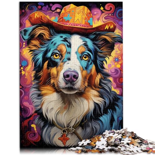 Puzzles, Geschenke, Spielzeug, Australian Shepherd-Puzzle für Erwachsene, 1000 Teile, Holzpuzzle zum Stressabbau, Urlaub zu Hause, Zeit totschlagen (50 x 75 cm) von AITEXI