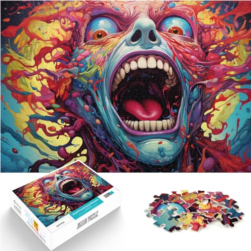 Puzzles, Geschenke, Spielzeug, Bunte psychedelische Monsterkunst, 1000 Puzzles für Erwachsene, 1000 Teile, Holzpuzzle als Geschenk für die ganze Familie (50 x 75 cm) von AITEXI