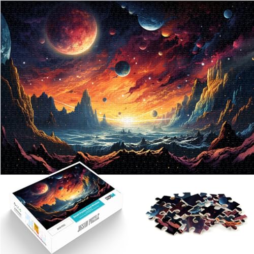 Puzzles, Geschenke, Spielzeug, bemalte kosmische Landschaft, Puzzles für Erwachsene, 1000 Puzzles, Holzpuzzle, Lernspiele, Heimdekorationspuzzle. (50 x 75 cm) von AITEXI