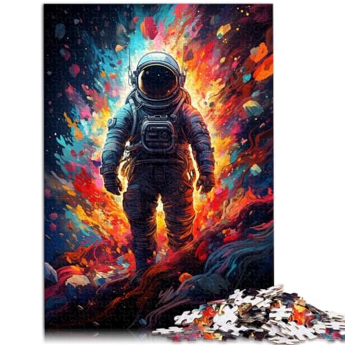 Puzzles, Geschenke, Spielzeuge, Die farbenfrohe Psychedelie des mysteriösen Astronauten, 1000-teiliges Puzzle für Erwachsene, Holzpuzzle, Lernspiele (50 x 75 cm) von AITEXI