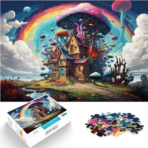 Puzzles, Lernspiele, farbenfrohes, psychedelisches Süßigkeitenschloss-Puzzle | Puzzles 1000 Teile für Erwachsene, Holzpuzzle, lustige Puzzles (50 x 75 cm) von AITEXI