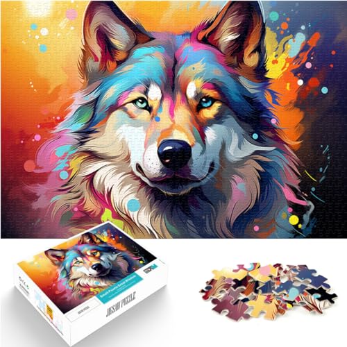 Puzzles, Siberian Husky-Puzzle für Erwachsene, 1000 Teile, Holzpuzzle mit vollständig ineinander greifenden und zufällig geformten Teilen (50 x 75 cm) von AITEXI