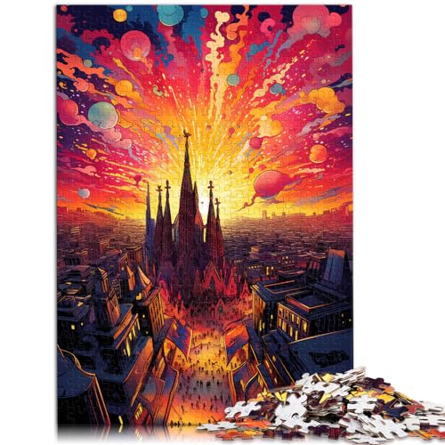 Puzzles, farbenfrohes Barcelona für Erwachsene, 1000-teiliges Puzzle, Lernspiele, Holzpuzzle, anspruchsvoll, Aber unterhaltsam und humorvoll (50 x 75 cm) von AITEXI