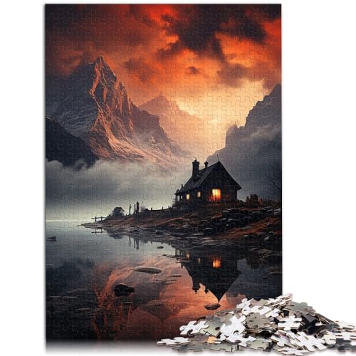 Puzzles Berghütte 1000 Puzzles für Erwachsene Holzpuzzlespielzeug Puzzles Lernspiele Stressabbauende Puzzles （50x75cm） von AITEXI