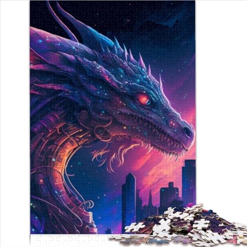 Puzzles Drachen 1000 Teile Erwachsenenpuzzle Holzpuzzle für Erwachsene und Kinder ab 14 Jahren Lernspiele für Erwachsene und Kinder 1000 Teile (50 x 75 cm) von AITEXI