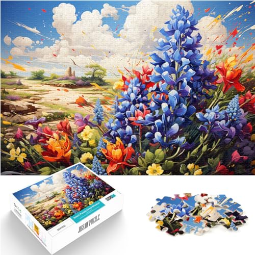 Puzzles Farbige Kornblume Puzzle für Erwachsene 1000 Teile Holzpuzzle Familienspiel Stressabbau Schwieriges Herausforderungspuzzle （50x75cm） von AITEXI