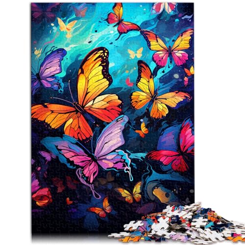 Puzzles Geschenk psychedelische Kunst Schmetterling Puzzle für Erwachsene 500 Teile Holzpuzzle Familienaktivität Puzzle Lernspiele (38x52cm) von AITEXI