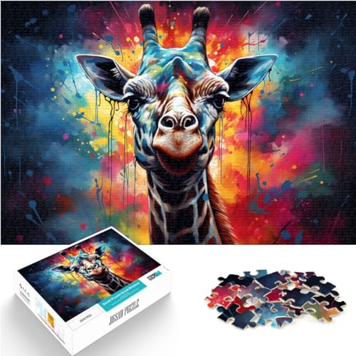 Puzzles Geschenke Spielzeug Farbige Katze 1000-teiliges Puzzle Holzpuzzle Lernen Lernspielzeug Familienspiele Weihnachtsgeburtstagsgeschenke (50x75cm) von AITEXI