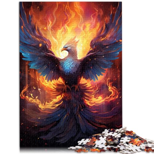 Puzzles Geschenke Spielzeuge Bunter Psychedelischer Flammenphönix Puzzle für Erwachsene 1000-teiliges Puzzle Holzpuzzle Lernspielzeug Familienspiele （50x75cm） von AITEXI