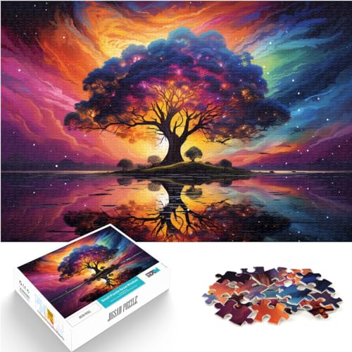 Puzzles Majestätischer, farbenfroher, Psychedelischer Baum, Puzzle 1000 Teile, Holzpuzzle für Lernspiele, Herausforderungsspielzeug (50 x 75 cm) von AITEXI