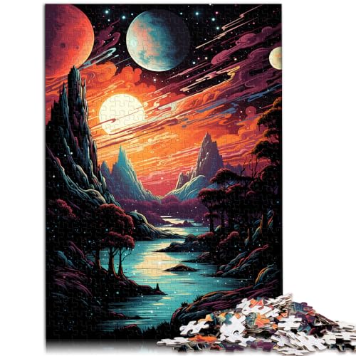 Puzzles Planetenlandschaft, 1000-teiliges Puzzle aus Holz, jedes Teil ist einzigartig – anspruchsvolles, unterhaltsames Spiel für die ganze Familie (50 x 75 cm) von AITEXI