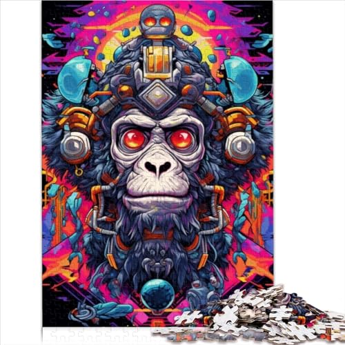 Puzzles Puzzles 1000 Teile Psychedelischer AFFE Holzpuzzle für Erwachsene 1000 Teile Puzzle Entspannungspuzzlespiele-Brain Teaser Puzzle 1000 Teile (50 x 75 cm) von AITEXI